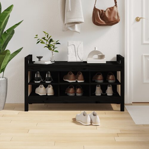 vidaXL Klupa za hodnik Crna 110x40x60 cm od masivne borovine Cijene