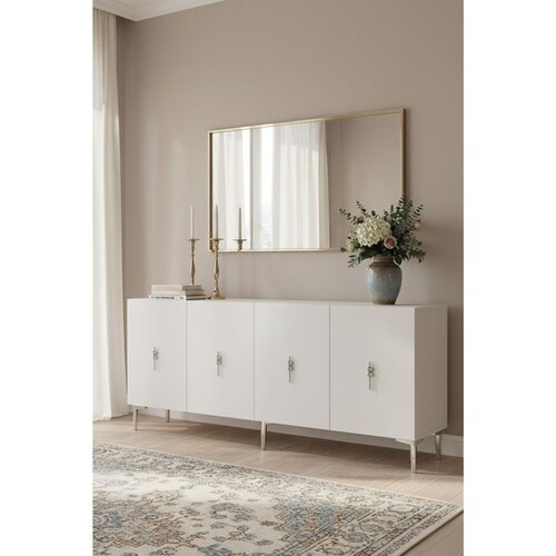 Hanah home komoda Salkım 180, 180 cm, bela / srebrna Cene