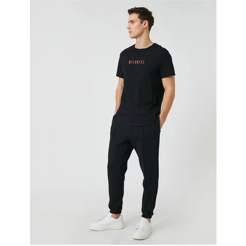 Koton Jogger Sweatpants With Stitching Detail Tied Waist Pockets