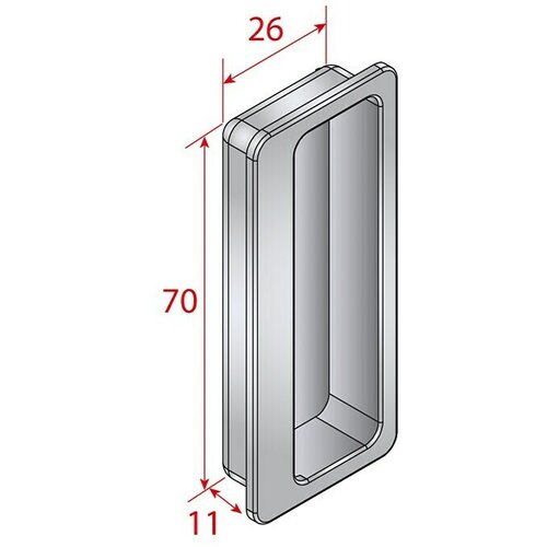 Valcomp by Mantion Ručica za namještaj (D x Š x V: 11 x 26 x 70 mm, Vanjske dimenzije 32 x 75 mm, Srebrna) Cijene
