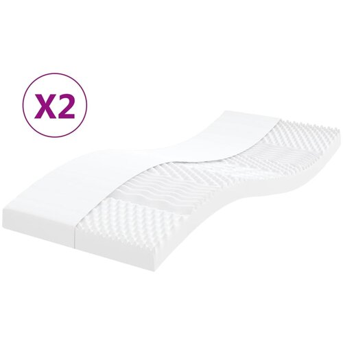 vidaXL Madraci od pjene 2 kom bijeli 90 x 200 cm 7 zona tvrdoća 20 ILD Cijene