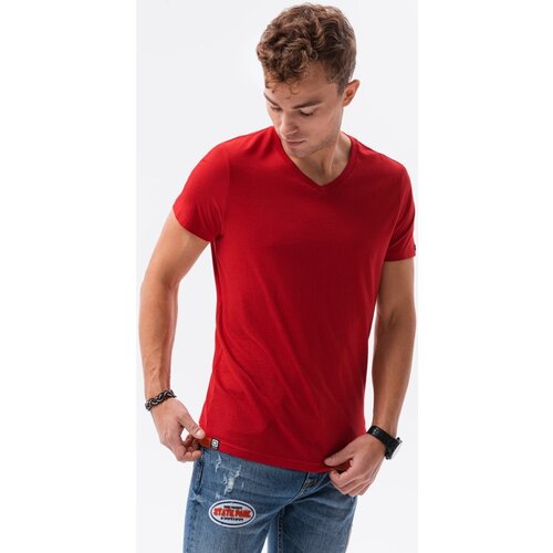 Ombre Majice s kratkimi rokavi Mo&amp;scaron;ka majica (S1369RED) pisana Slike