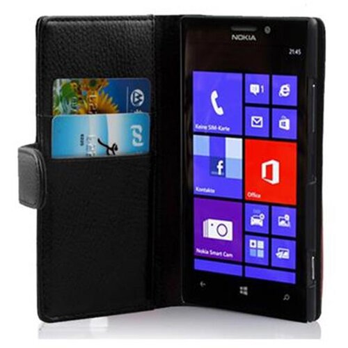 Cadorabo Ohi&scaron;je, združljivo z Nokia Lumia 925 v oksid črna - Za&scaron;čitni ovitek iz teksturiranega umetnega usnja in žep za kartice, (20561158) Cene