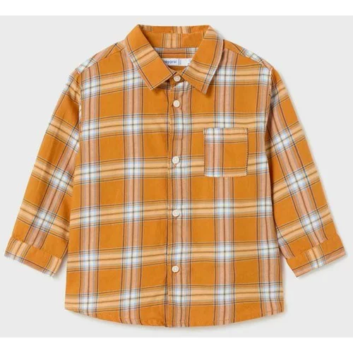 Mayoral Bombažna srajca za dojenčka oranžna barva