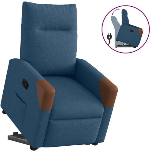 vidaXL Naslonjač na podizanje od tkanine plavi Cijene