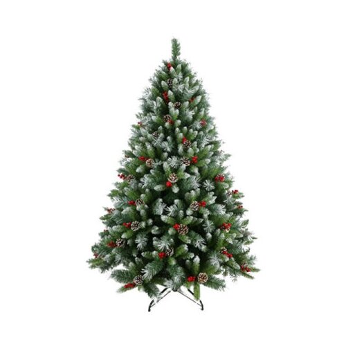Novogodišnja jelka snezna sa šišarkama i bobicama 180cm ( 220028 ) Slike