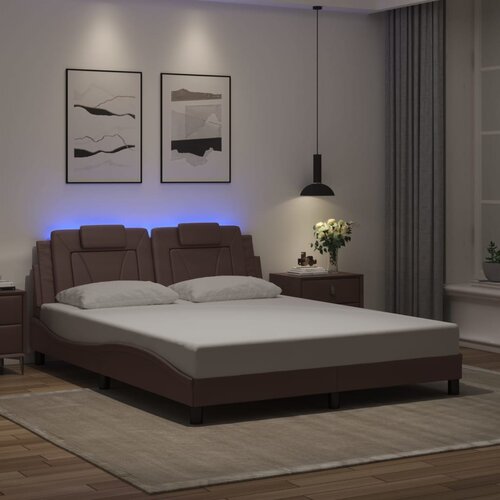  Okvir kreveta Viana s LED-om bez madraca smeđi 160x200 cm Cijene