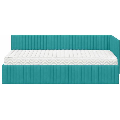  Kutni krevetni okvir s madracem 2 kom. Tirkizna 90 x 190 cm Slike