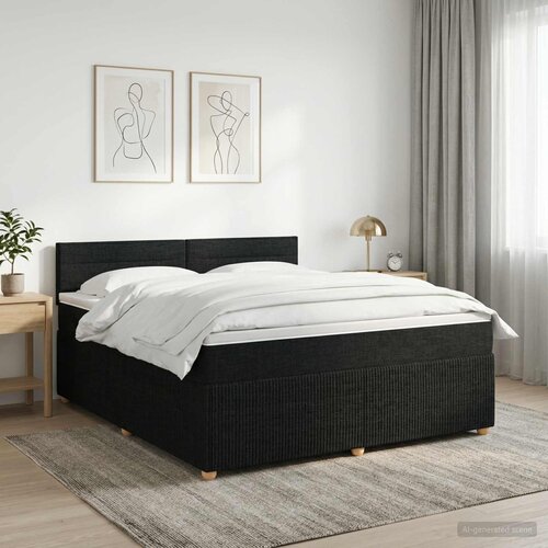  Boxspring krevet s madracem Crna 140 x 190 cm Tkanina Cene