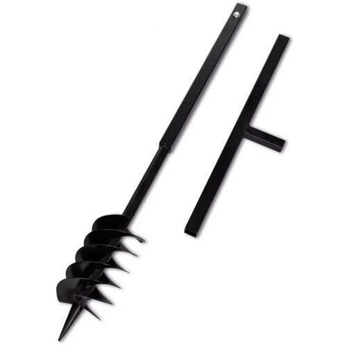 vidaXL Jeklen spiralni vrtalni sveder za zemljo z ročajem 120 mm črne barve Cene