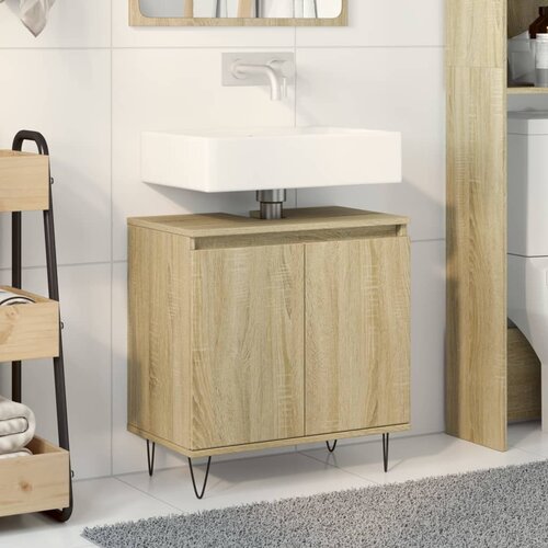 vidaXL Kopalniška omarica sonoma hrast 58x33x60 cm inženirski les Cene