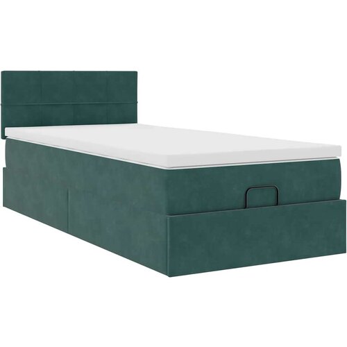 VidaXL okvir kreveta s madraca tamnozeleni 80x200cm bar&amp;scaron;unasti Slike