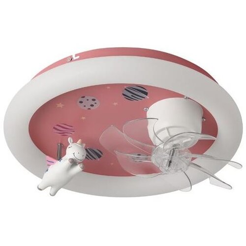  LED dečije prigu&scaron;iva plafonsko svetlo sa ventilatorom LED/48W/230V 3000/4000/6000K ružičasto Cene
