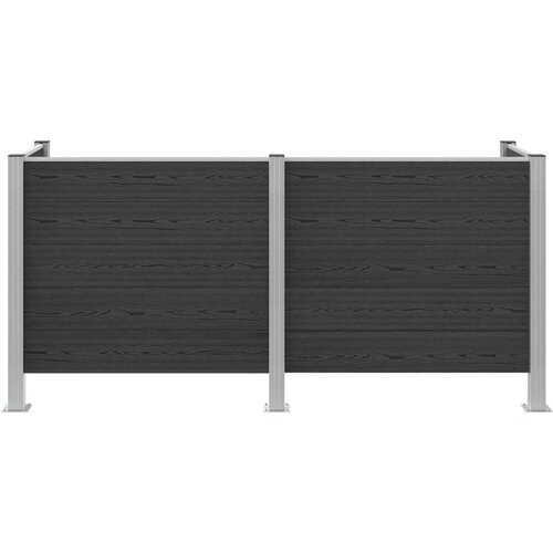  Ograda za kante za smeće Siva 237 x 85 x 115 cm Aluminij i WPC Slike