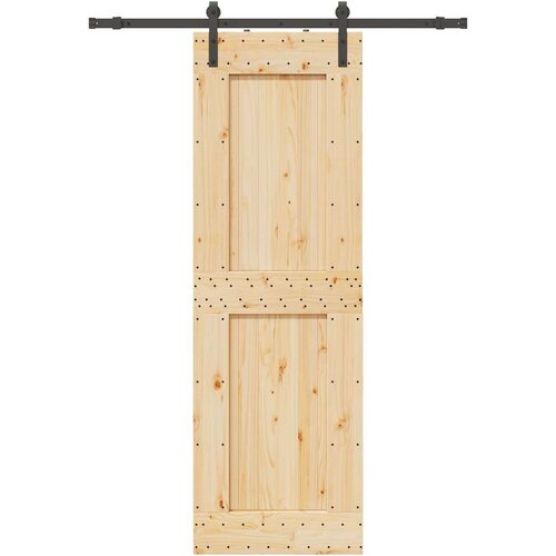 vidaXL Drsna vrata s kompletom vodil 70x210 cm trdna borovina Cene