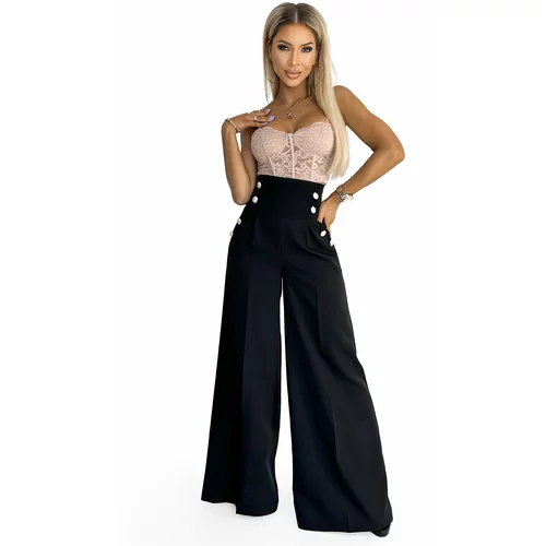 NUMOCO Elegant wide trousers with high waist