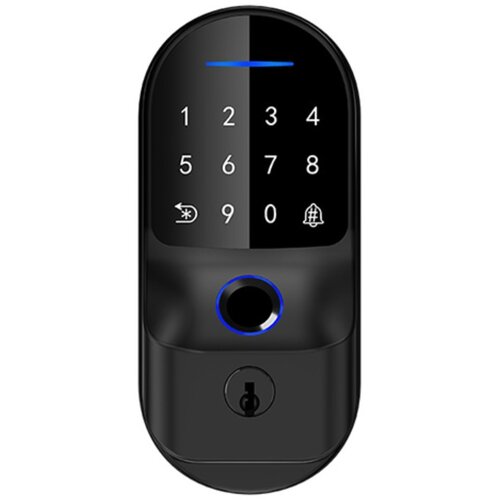 INF Tuya WiFi združljiva prstna pametna ključavnica z enim jezičkom, prst+PIN+kartica+app+ključ, aluminij, črna, (5000240640) Cene