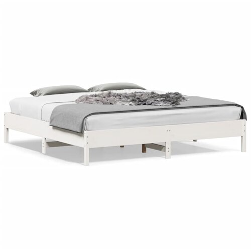 VidaXL Okvir za krevet od borovine bijeli 180x200 cm Slike