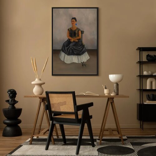  Slika - Frida Kahlo &amp;ndash; Itzcuintli Dog with Me 60x90 U crnom drvenom okviru Slike