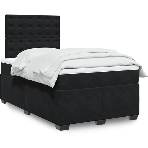VidaXL Box spring postelja z vzmetnico črna 120x200 cm žamet Slike