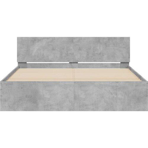 VidaXL okvir kreveta s uzglavljem boja betona 140x200 cm Slike
