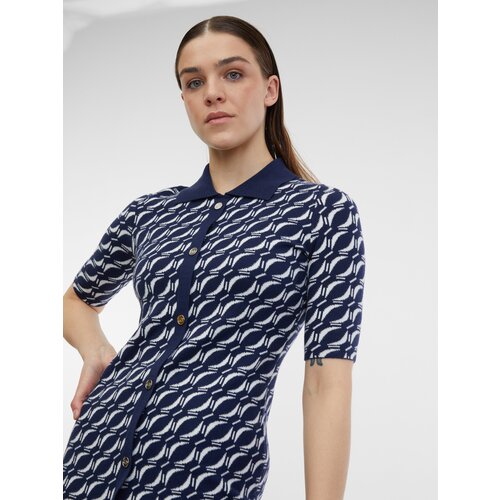 Orsay Navy Blue Women's Patterned Sweater Dress - Women's Cene