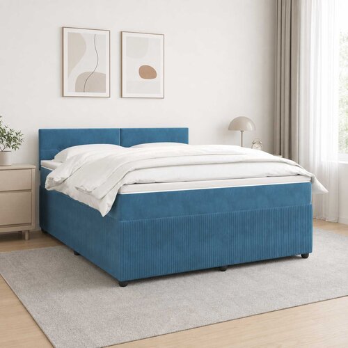  Boxspring krevet s madracem Plava 140 x 190 cm Baršun Cene