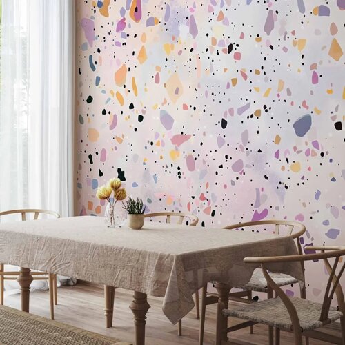  Foto tapeta - Terrazzo in Confetti Style Violet-Pink Colorful Pattern 500x350 Standard Slike