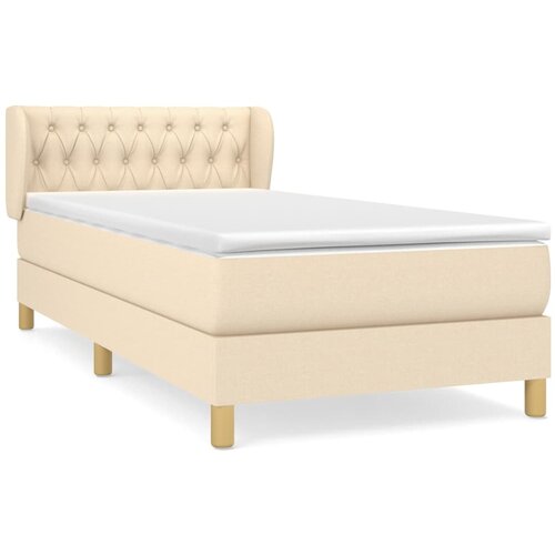  Box spring postelja z vzmetnico krem 100x200 cm blago Cene