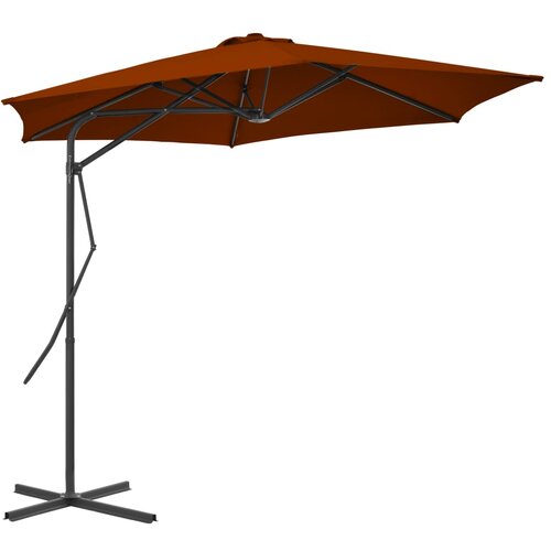 VidaXL Vrtni suncobran s čeličnom &amp;scaron;ipkom terakota 300 x 230 cm Slike
