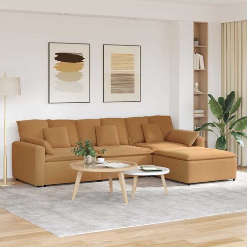  Modularna sofa s tabureom i jastucima bež boje Cijene