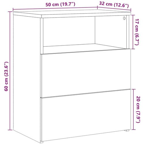 vidaXL Noćni ormarići 2 kom boja drva 50x32x60 cm konstruirano drvo Cijene