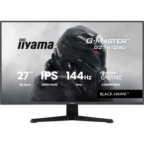 Iiyama G-Master Black Hawk gaming monitor G2741QSU-B1, 27&amp;quot;, WQHD, IPS, 350 cd/m2, NVIDIA G-Sync Compatible, Adaptive Sync, 144Hz, 1ms Slike
