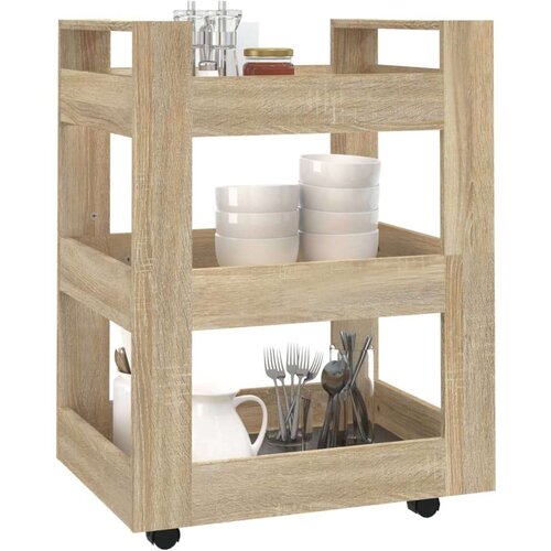 vidaXL Kuhinjska kolica boja hrasta 60 x 45 x 80 cm konstruirano drvo Cijene