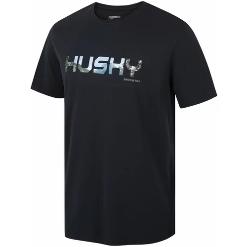Husky Men's cotton T-shirt Tee Wild M black
