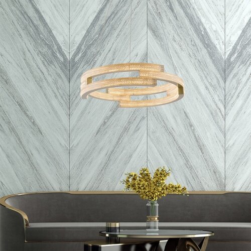  LED luster na sajli TARJA LED/36W/230V 3000/4000/6000K prečnik 60 cm zlatna Slike