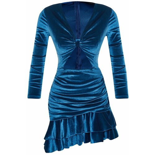 Trendyol Oil Velvet Dress Slike