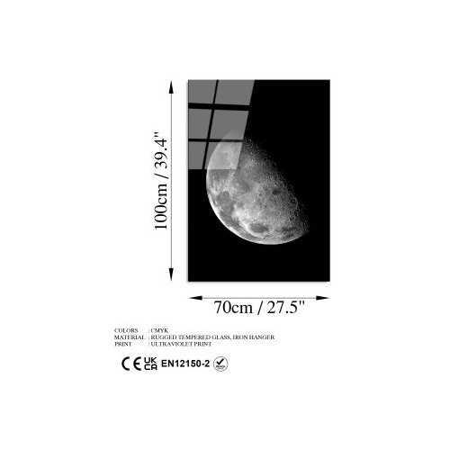 Wallxpert dekorativna slika od kaljenog stakla moon (uv 200) 70 x 100cm Slike