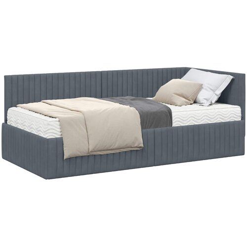 vidaXL Kotni okvir postelje z matrico z vzglavjem 2 pcs Siva Žamet, (5000155962) Cene