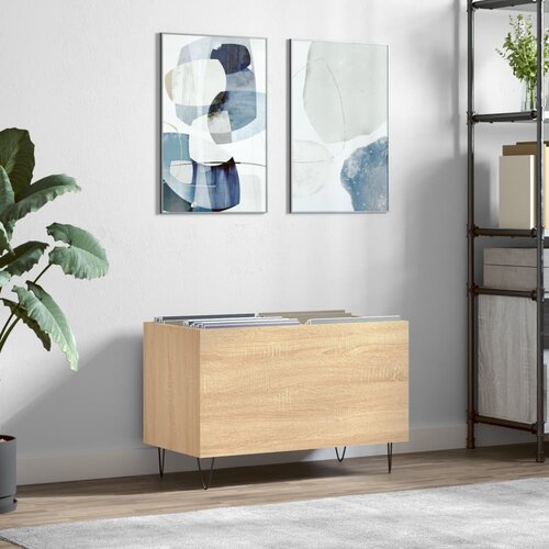 vidaXL Omarica za gramofonske plošče hrast sonoma 74,5x38x48 cm les Cene