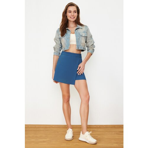 Trendyol Blue Double Breasted Woven Short Skirt Slike