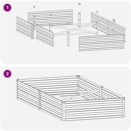  Povi&amp;scaron;eni vrtni krevet Srebrna 160 x 80 x 24 cm cinkani Slike