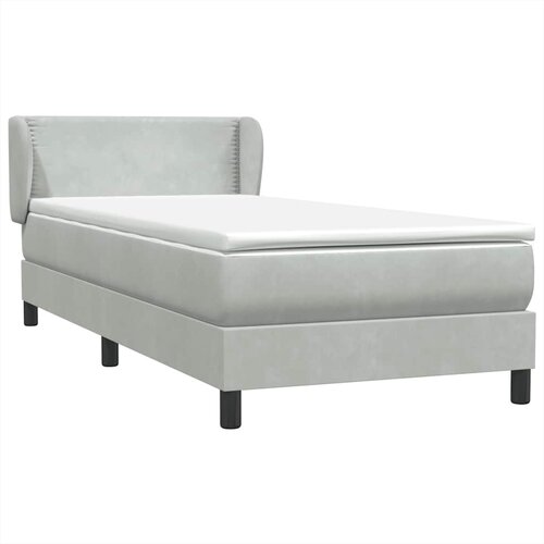 Box Spring krevet s madracem svijetlo sivi 80x220 cm samt Slike