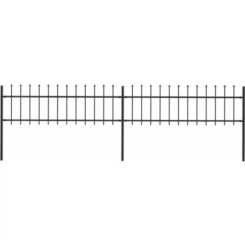  ograda s ukrasnim kopljima čelična 3 4 x 0 6 m crna