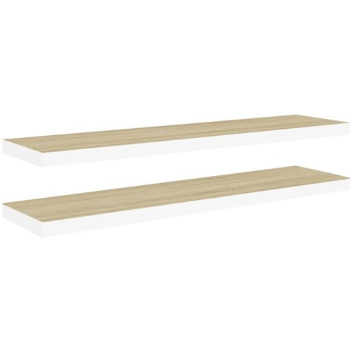 Maison Chic 2 kosi Stenske Police - Viseče police barva hrasta in bela 90x23,5x3,8 cm MDF, (21793364) Slike