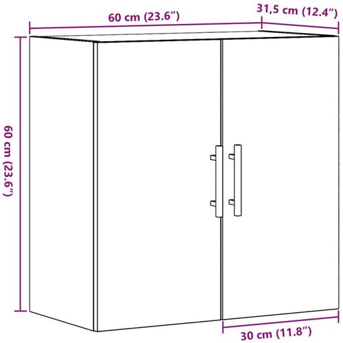  Zidni ormar od umjetnog drveta u artisan hrastu 60x31 5x60 cm Slike