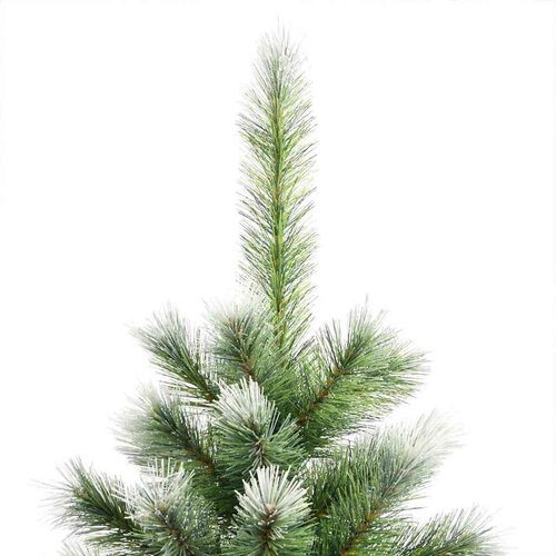 VidaXL Umjetna jelka s pantenom i pahuljicama Zelena i bijela 150 cm Slike