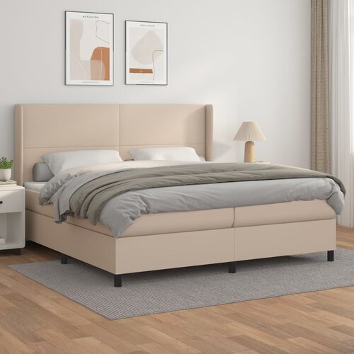 The Living Store Box spring postelja z vzmetnico kapučino 200x200 cm um. usnje - Box Spring Postelja, (21517270) Cene