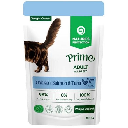 Nature's Protection NP Prime Adult Cat Weight Control Chicken, Salmon & Tuna - 85 g Cene