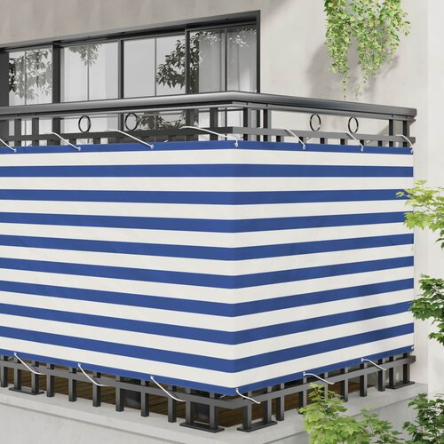  Balcony ekran Plava i bijela 110 x 200 cm Oxford tkanina Slike